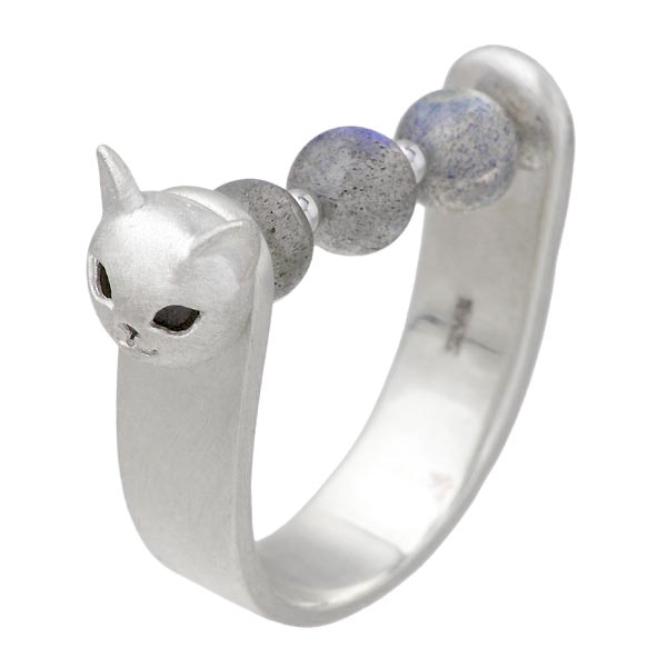 Blue Cat(ブルーキャット) シルバー 猫 リング ラブラドライト