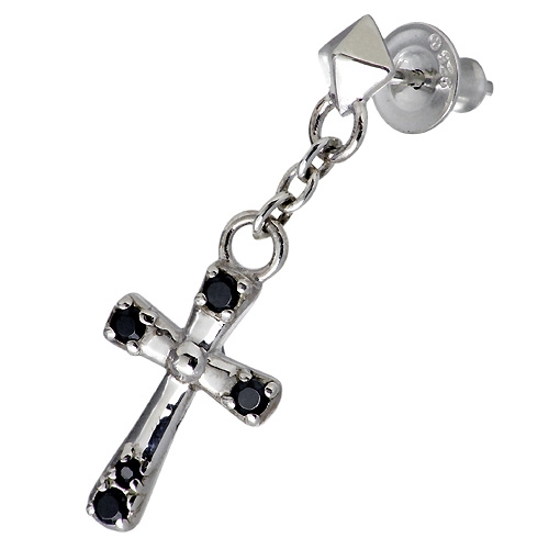 新着 SAINTS(セインツ) 片耳 1個売り ピアス シルバー クロス ラテン アクセサリー