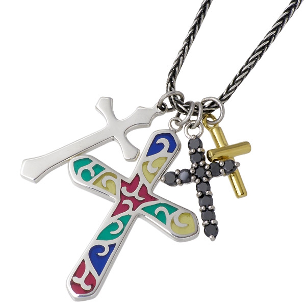 SAINTS(セインツ) フェイス クロス シルバー ネックレスSG