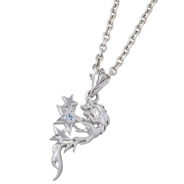 ウルフマン B.R.S WOLFMAN B.R.S シルバー925 ネックレス メンズ トリプルスターウルフ 狼 ブルートパーズ プレゼント ギフト おしゃれ シンプル スターリングシルバー WO-P