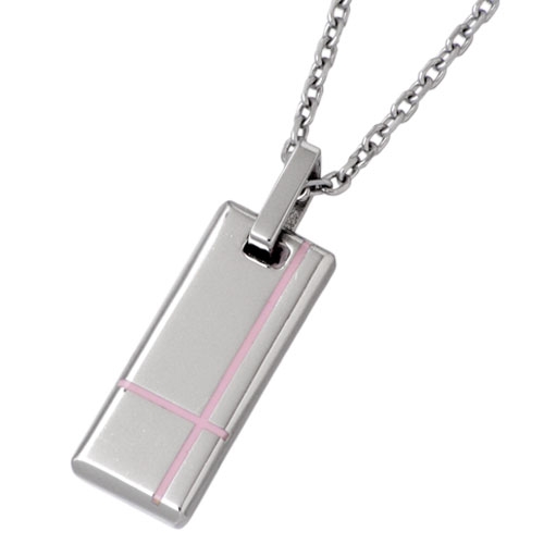 ヴィー vie ステンレス ネックレス 金属アレルギー対応 プレート レジン ピンク レディース アレルギーフリー シンプル おしゃれ vie-N1078RP 刻印可能シンプルな長方形のプレートに、ア