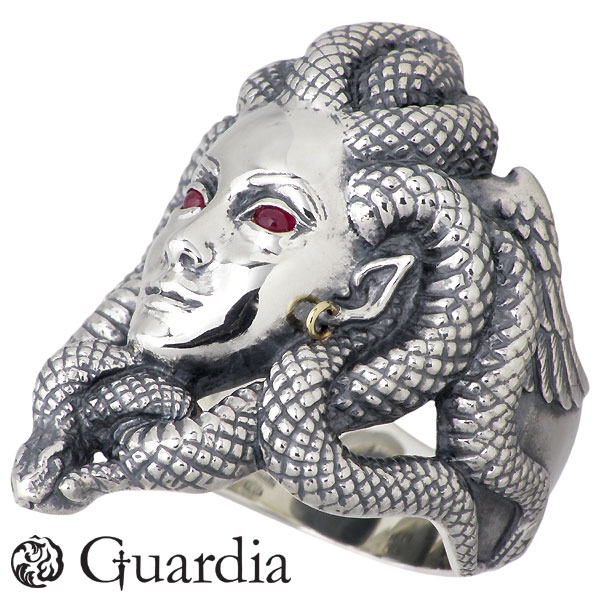 Guardia(ガルディア) Medusa メドゥーサ シルバー リング ルビー K18 