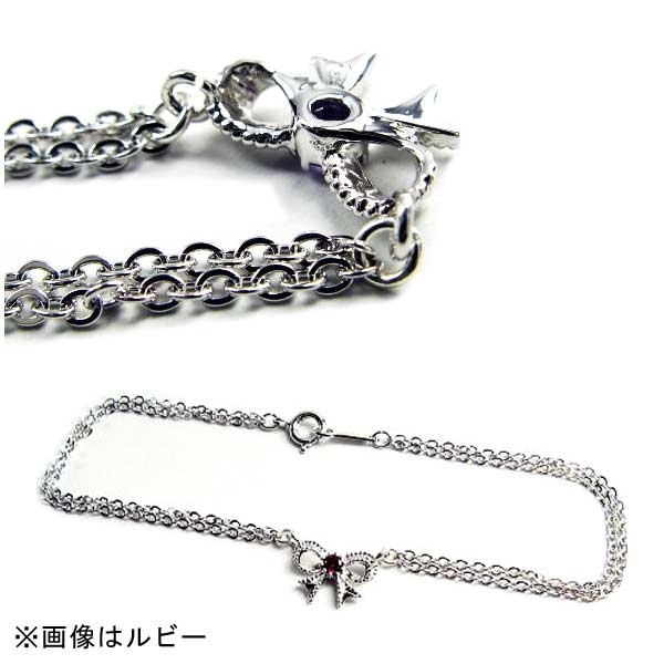 誕生石 リボン シルバー ブレスレット 5月 エメラルドを販売。商品点数
