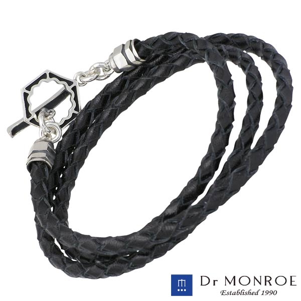 速くおよび自由な Dr MONROE(ドクターモンロー) レザー ブレスレット ブラックを アクセサリー