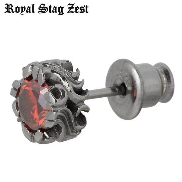 Royal Stag Zest (ロイヤルスタッグゼスト) レッド キュービック シルバー ピアス 1個売り 片耳用 スタッドタイプ・SP25-010を販売。商品点数3万点以上。シルバー