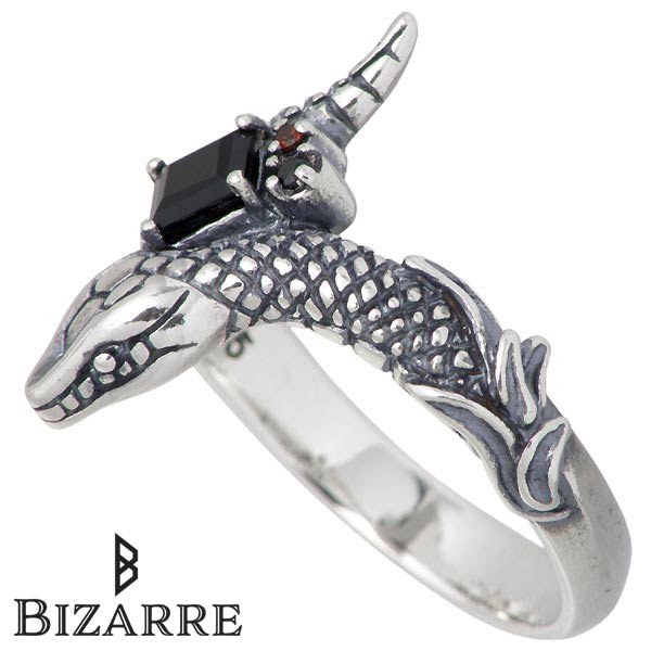 Bizarre(ビザール) Eternal(メンズ) シルバー リング ブラックスピネル ヘビ 指輪 12～18号・SRJ116を販売。商品