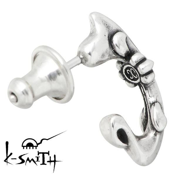 K-SMITH(ケースミス) クロス シルバー ピアス フープスタッドタイプ 1個売り 片耳用・KI-0141を販売。商品点数3万点以上