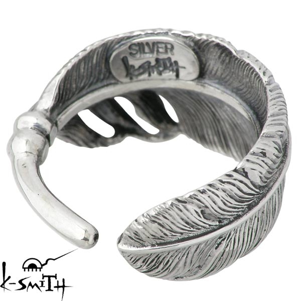 K-SMITH(ケースミス) フェザー シルバーピンキー リング 羽 指輪 1～12 
