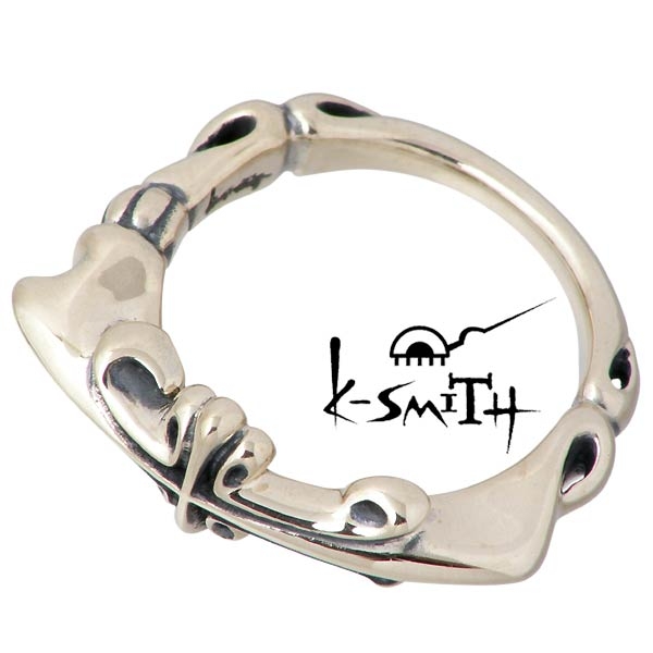 K-SMITH(ケースミス) クロス ピンクシルバー リング ピンキー 十字架 