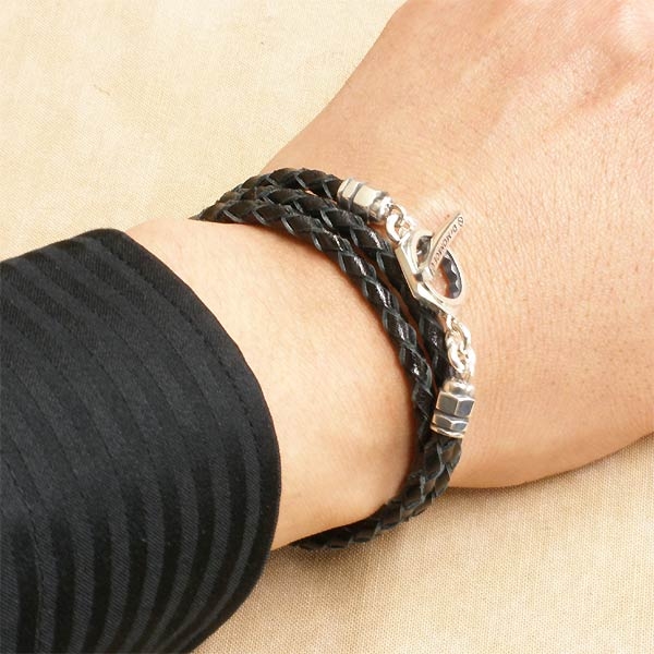 Dr MONROE(ドクターモンロー) レザー ブレスレット ブラックを