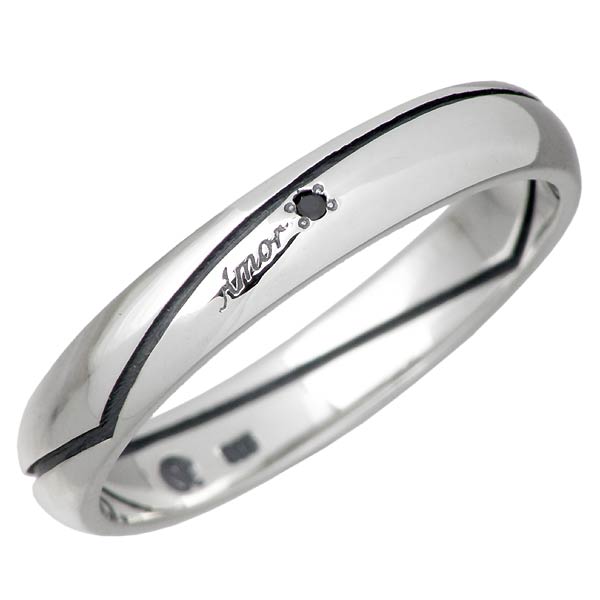 AQUA SILVER(アクアシルバー) Heart ブラックダイヤモンド シルバー リング メンズ 指輪 13～21号