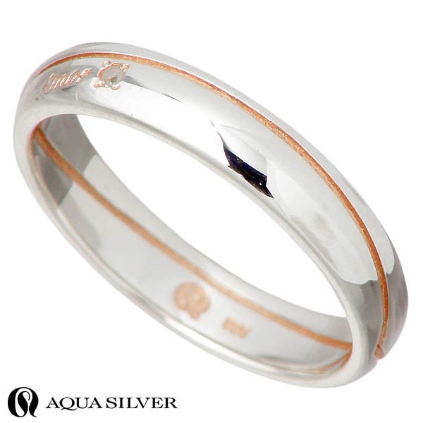 AQUA SILVER(アクアシルバー) Heart ダイヤモンド シルバー ペア リング 指輪 7～13号 13～21号