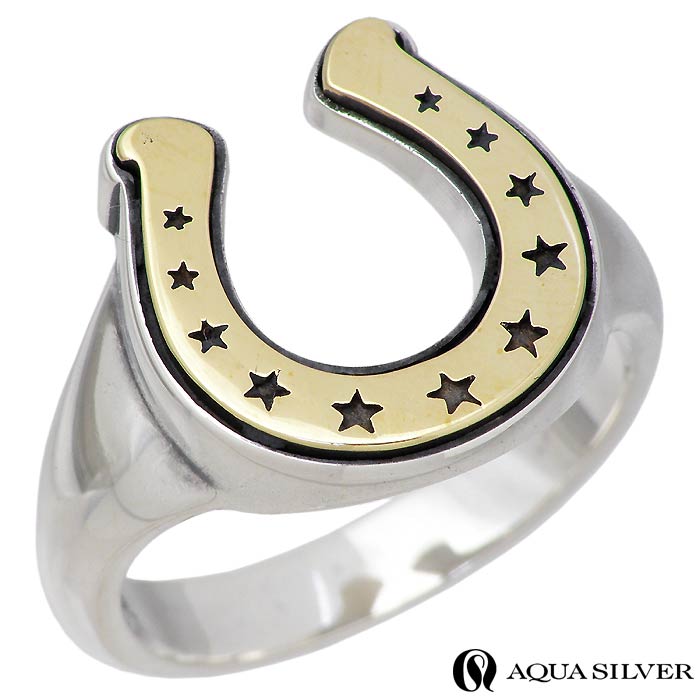 アクアシルバー AQUA SILVER シルバー リング 指輪 ホースシュー 馬蹄 スター 星 メンズ レディース 11～21号