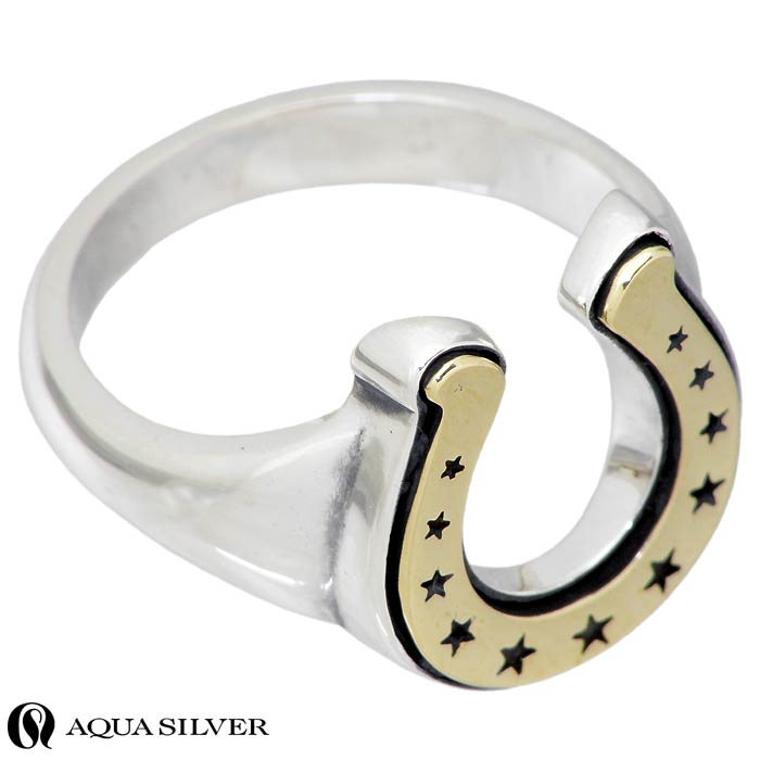アクアシルバー AQUA SILVER シルバー リング 指輪 ホースシュー 馬蹄 スター 星 メンズ レディース 11～21号