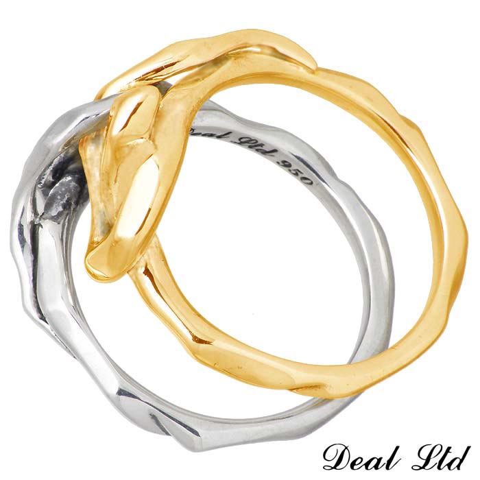 DEAL LTD(ディール エルティーディー) KNOT SNAKE RING DOUBLE K10 ゴールドコンビ リング 指輪 5～23号 メンズ レディース スネーク