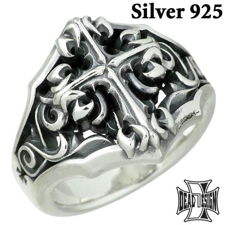 ディール デザイン DEAL DESIGN GL クロス シルバー リング MEDIUM 指輪 メンズ 7〜23号 393207リリークロスをメインにトライバルを透かしで彫刻したシルバーリング。攻撃的