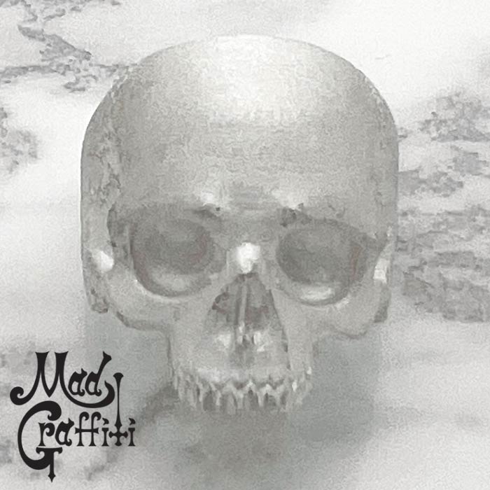マッドグラフィティ Mad Graffiti シルバー リング メメントモリ M ハーフフェイス ホワイト 指輪 メンズ 13号〜30号 シルバー925 アクセサリー スカル MG-R-0030-WH