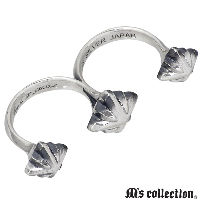 M's collection【エムズ コレクション】シルバー リング スリー スタッズ ダブル メンズ 指輪 15～23号・XR-024を販売