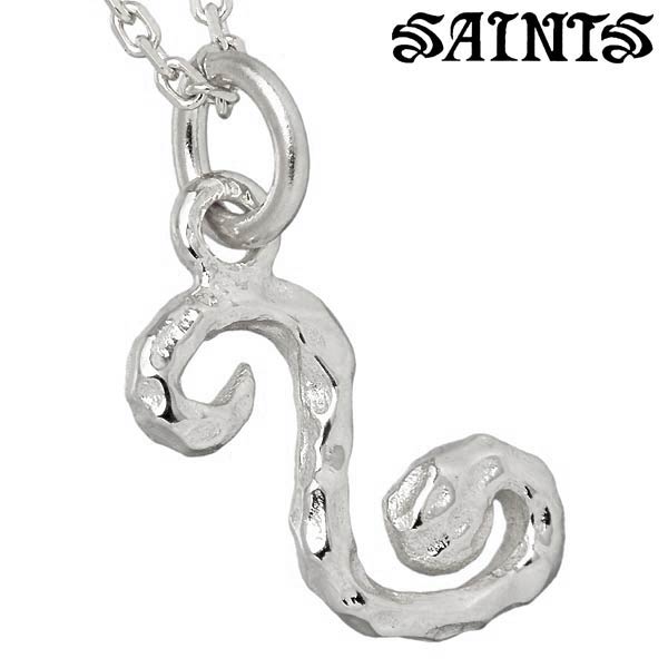 SAINTS(セインツ) イニシャル シルバー ネックレス S メンズ